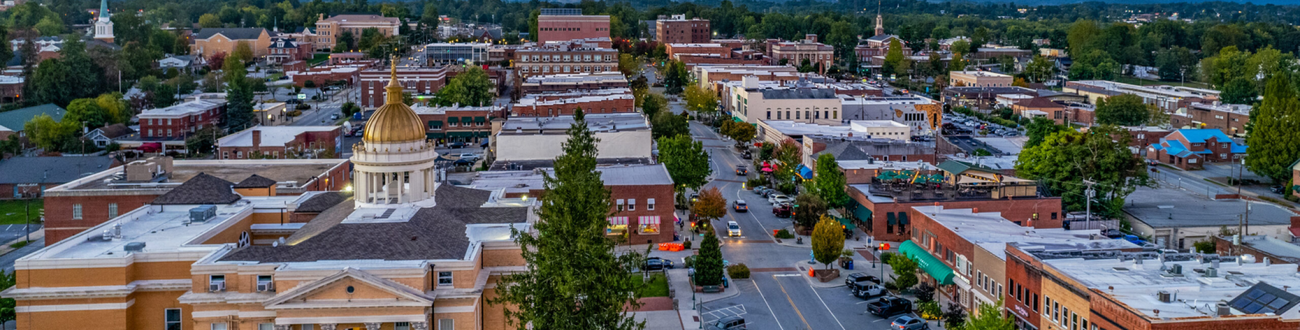 Downtown Hendersonville Aerial view of the city
