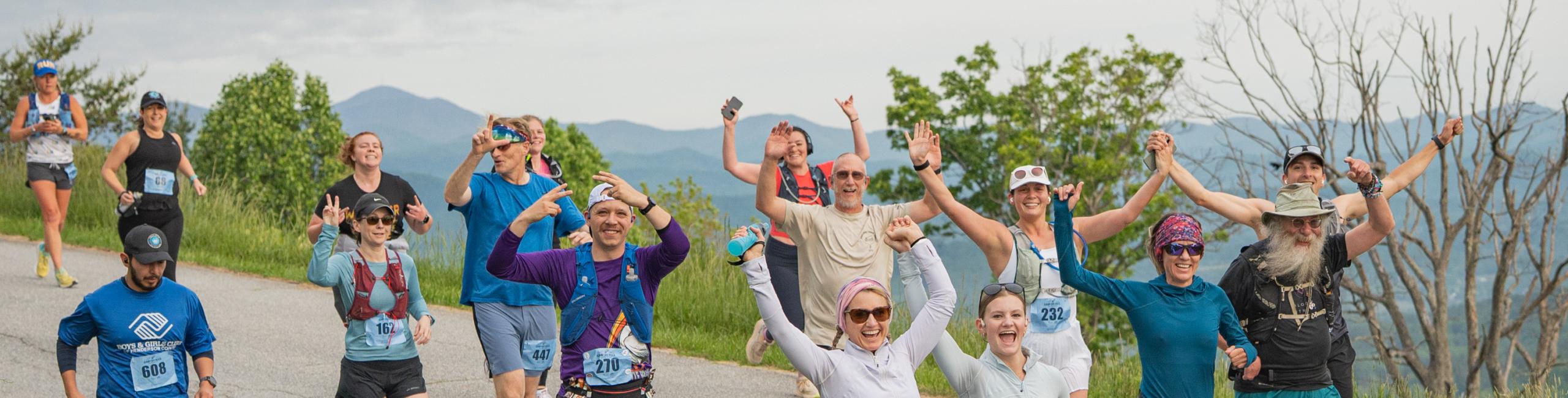 runners celebrating at the event
