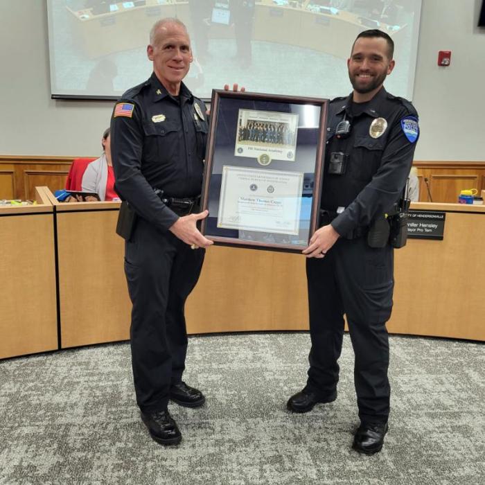 Hendersonville Police Department Honors Lieutenant Matt Capps for FBI National Academy Graduation