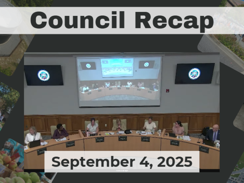 Council Recap graphic, showing City Council seated for meeting.