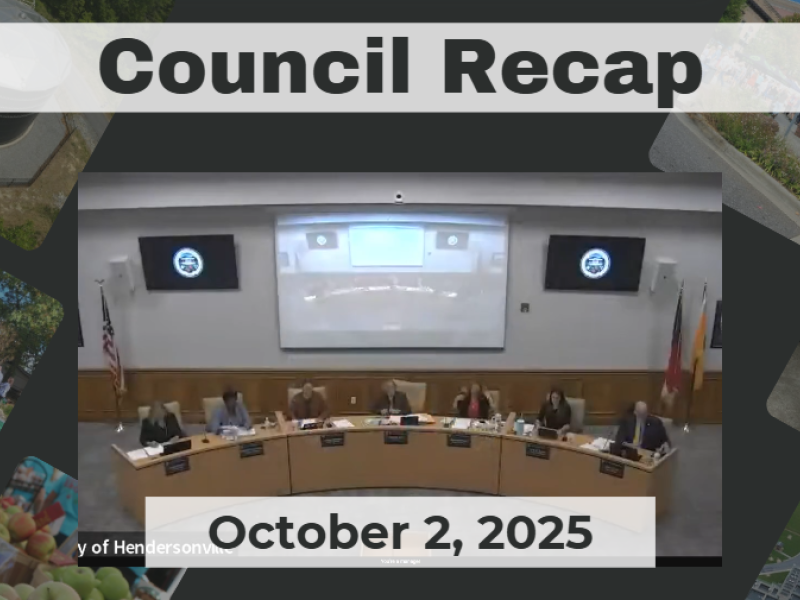 Council Recap graphic showing 7 people seated at a round desk.