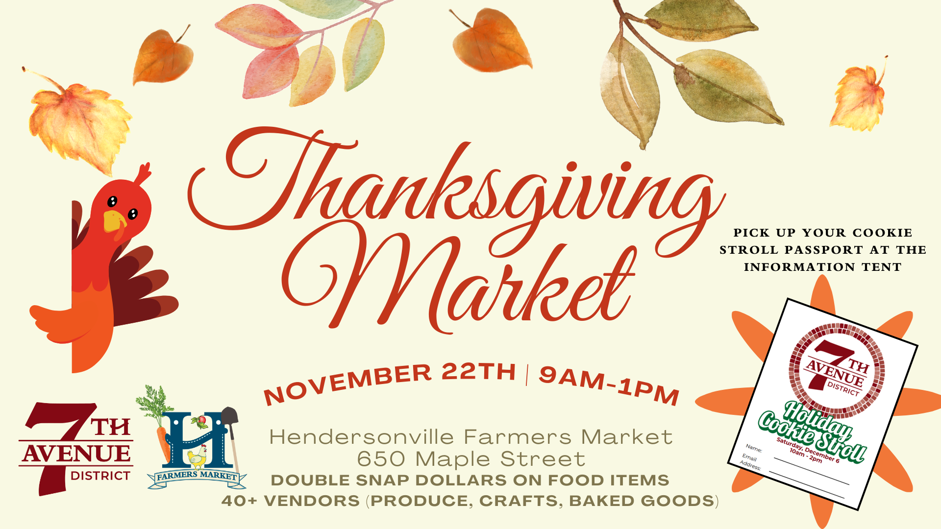 Graphic for the Thanksgiving Market on Nov 22