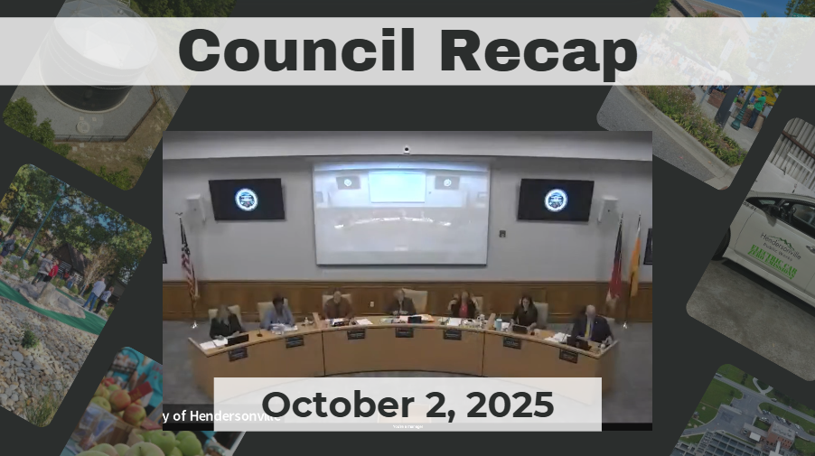 Council Recap graphic showing 7 people seated at a round desk.