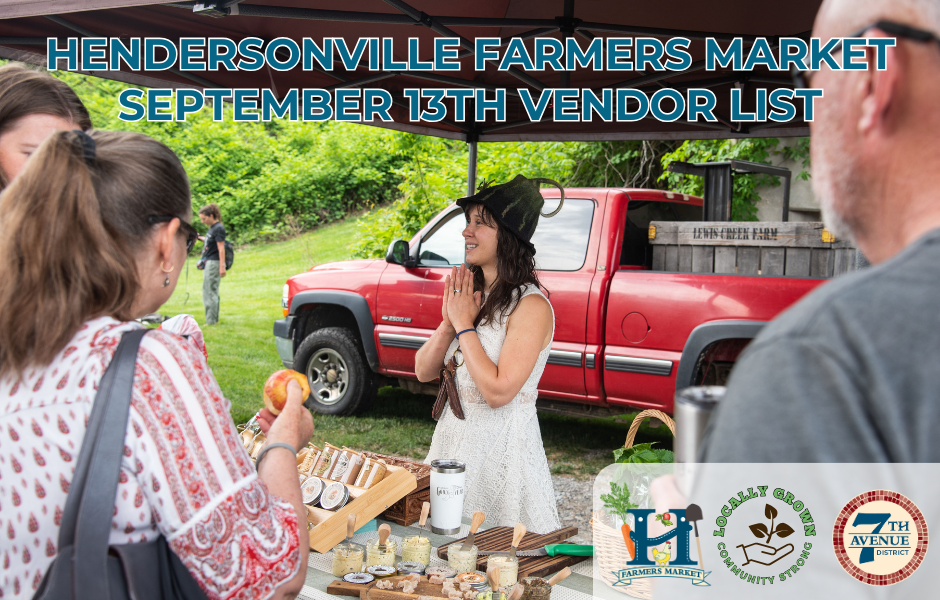 Vendor list for September 13th Hendersonville Farmers Market 
