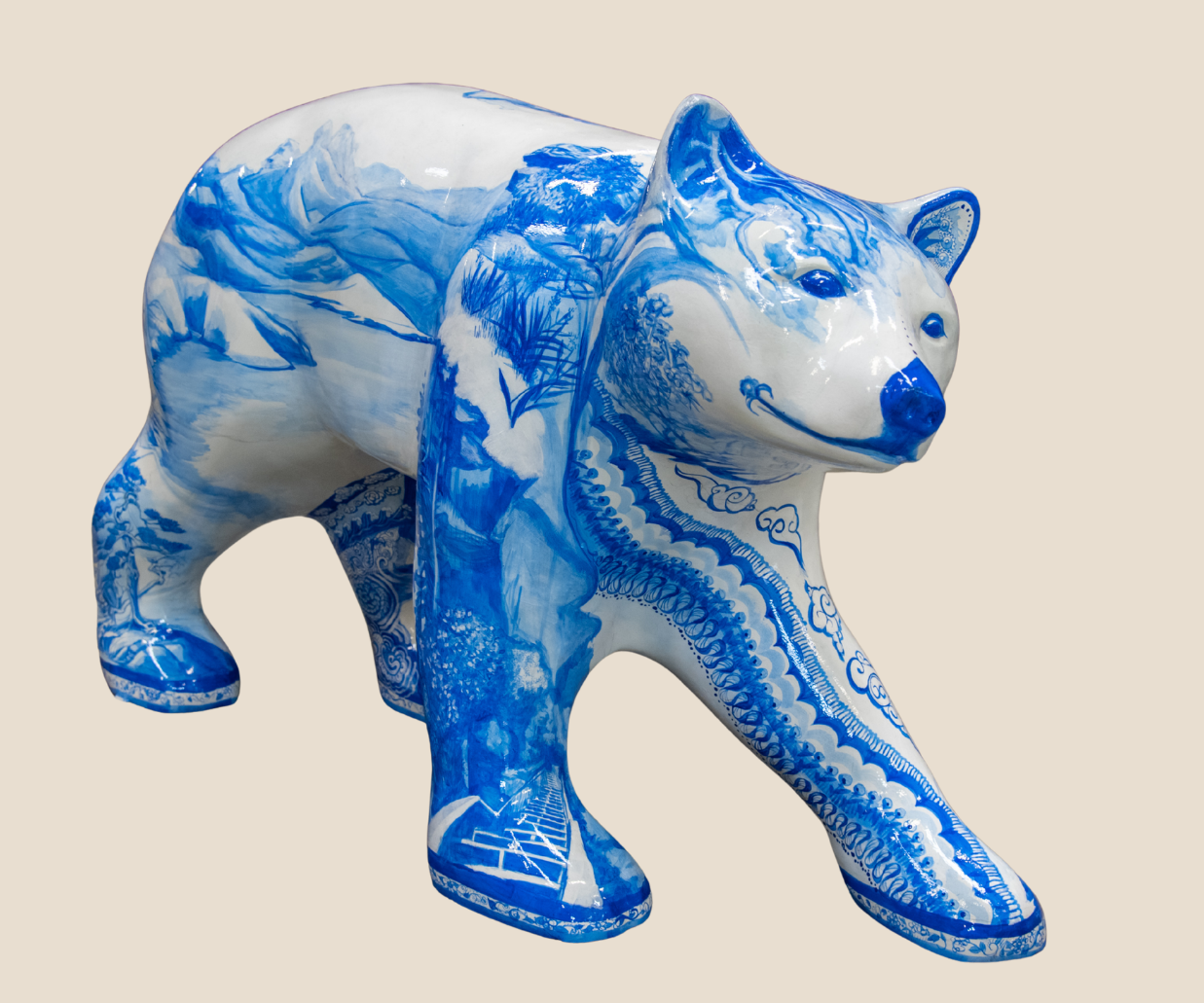 painted fiberglass bear